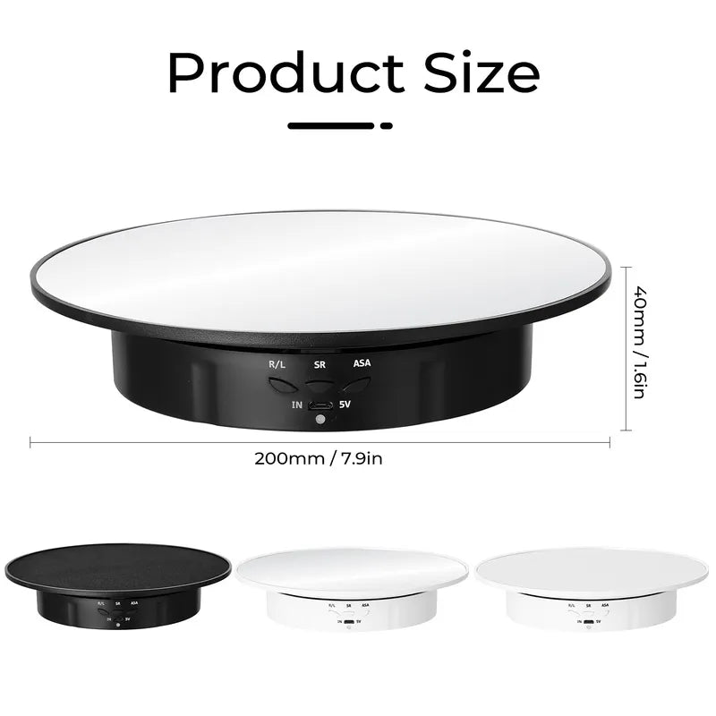 Three Speed ​​Electric Rotating Display Stand Mirror 360 Degree Turntable for Figures 200mm 